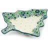 Polish Pottery Platter 8&quot; Green Flower Field UNIKAT
