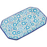 Polish Pottery Platter 8&quot; Groovy Blues UNIKAT