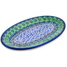 Polish Pottery Platter 8&quot; Kiwi Flower