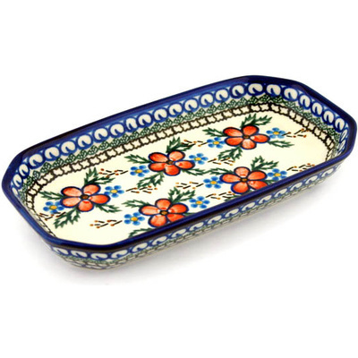 Polish Pottery Platter 8&quot; Lancaster Rose