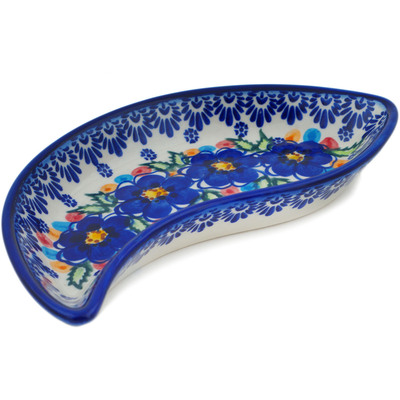 Polish Pottery Platter 8&quot; Lightbug Garden UNIKAT