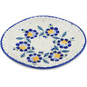 Polish Pottery Platter 8&quot; Orange And Blue Flower