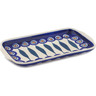 Polish Pottery Platter 8&quot; Peacock