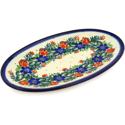 Polish Pottery Platter 8&quot; Polish Wreath