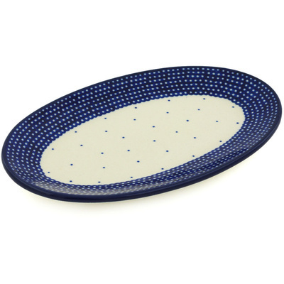 Polish Pottery Platter 8&quot; Polka Dot Sprinkles UNIKAT