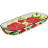 Polish Pottery Platter 8&quot; Red Poppies UNIKAT