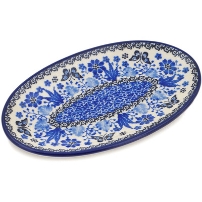 Polish Pottery Platter 8&quot; Royal Garden UNIKAT
