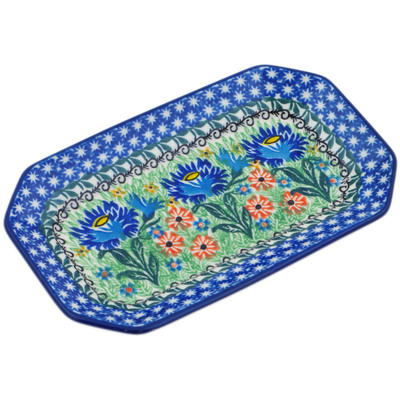 Polish Pottery Platter 8&quot; Sprouting Cupids UNIKAT