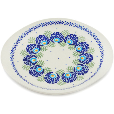 Polish Pottery Platter 8&quot; Tail Feathers