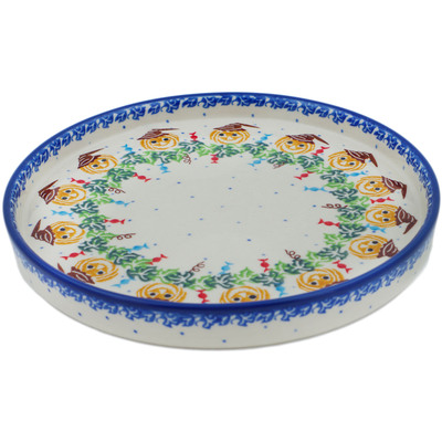 Polish Pottery Platter 8&quot; Trick Or Treat