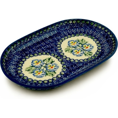 Polish Pottery Platter 9&quot; Blue Boutiques