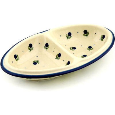 Polish Pottery Platter 9" Blue Buds