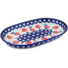 Polish Pottery Platter 9&quot; Blue Eye Spring