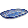 Polish Pottery Platter 9&quot; Blue Heaven UNIKAT