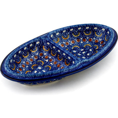 Polish Pottery Platter 9&quot; Blue Horizons