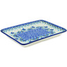 Polish Pottery Platter 9&quot; Blue Joy