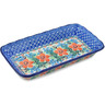 Polish Pottery Platter 9&quot; Brilliant Pansy UNIKAT