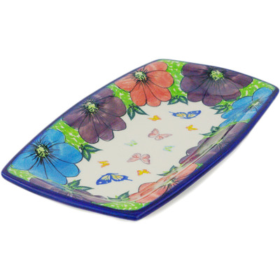 Polish Pottery Platter 9&quot; Bundles Of Spring UNIKAT