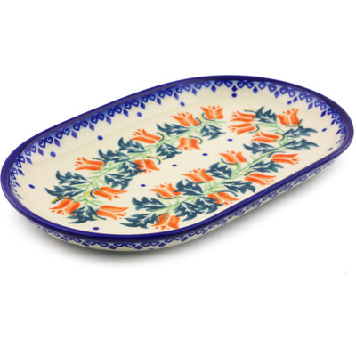 Polish Pottery Platter 9&quot; California Poppies
