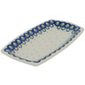 Polish Pottery Platter 9&quot; Cerulean &amp; Teal Bubbles