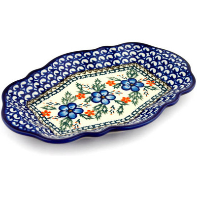 Polish Pottery Platter 9&quot; Cobblestone Garden