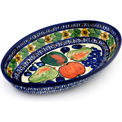 Polish Pottery Platter 9&quot; Country Acres UNIKAT