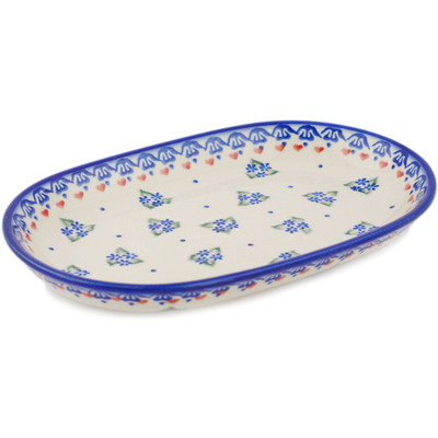 Polish Pottery Platter 9" Daisy Dollops