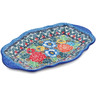 Polish Pottery Platter 9&quot; Delightful Motif UNIKAT