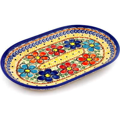 Polish Pottery Platter 9&quot; Glorious Morning UNIKAT