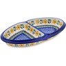 Polish Pottery Platter 9&quot; Golden Daisy Swirl