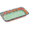 Polish Pottery Platter 9&quot; Marigold Chain UNIKAT