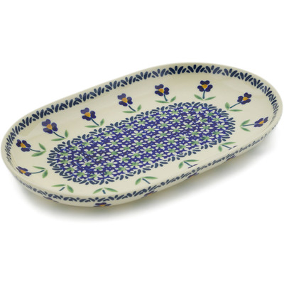 Polish Pottery Platter 9&quot; Mariposa Lily