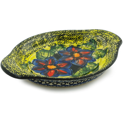 Polish Pottery Platter 9" Midnight Glow UNIKAT