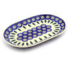 Polish Pottery Platter 9&quot; Peacock