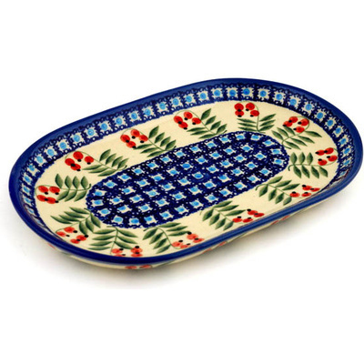Polish Pottery Platter 9&quot; Red Berries