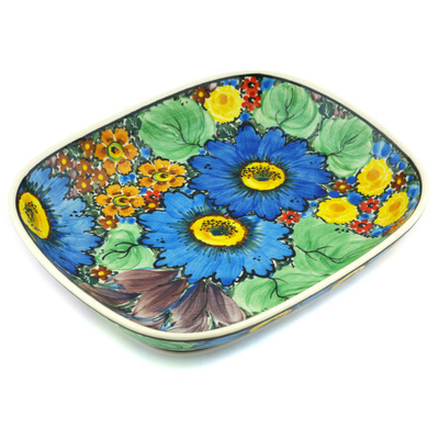 Polish Pottery Platter 9&quot; Spring Awakenings UNIKAT