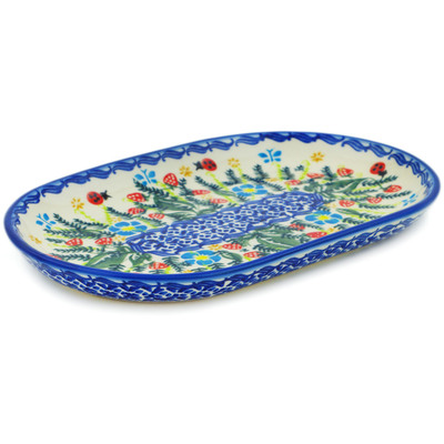 Polish Pottery Platter 9&quot; Spring  Garden Berries UNIKAT