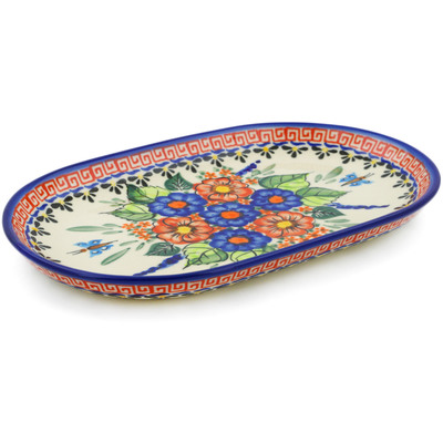 Polish Pottery Platter 9&quot; Spring Splendor UNIKAT