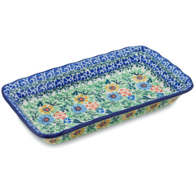 Polish Pottery Platter 9&quot; Spring Wreath UNIKAT