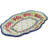 Polish Pottery Platter 9&quot; Summer Blossoms