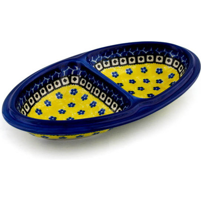 Polish Pottery Platter 9" Sunburst Daisies