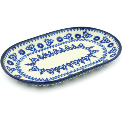 Polish Pottery Platter 9&quot; Sword Of Hearts