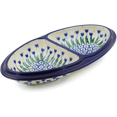 Polish Pottery Platter 9&quot; Water Tulip