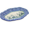Polish Pottery Platter 9&quot; Weeping Tulips UNIKAT
