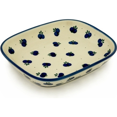 Polish Pottery Platter 9&quot; Wild Blueberry