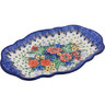 Polish Pottery Platter 9&quot; Wild Garden UNIKAT