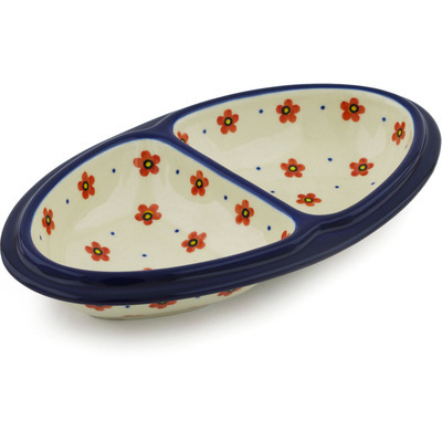 Polish Pottery Platter 9&quot; Wildflower Burst