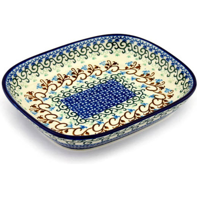Polish Pottery Platter 9&quot; Woodland Lace