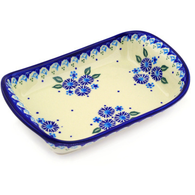 Polish Pottery Platter with Handles 10&quot; Aster Patches