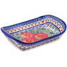 Polish Pottery Platter with Handles 10&quot; Happiness UNIKAT